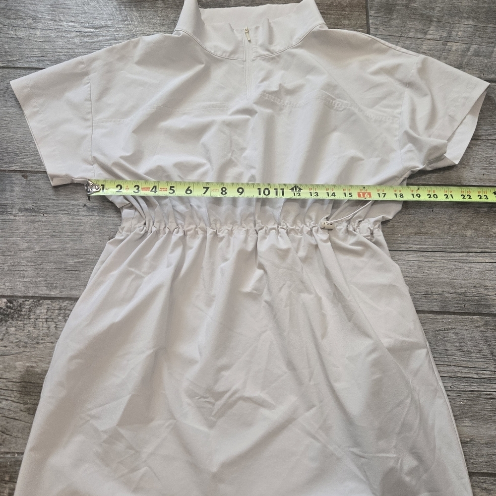 Prologue Cream Windbreaker Mock Turtleneck Short Sleeved Lightweight Dress, M - Picture 5 of 10